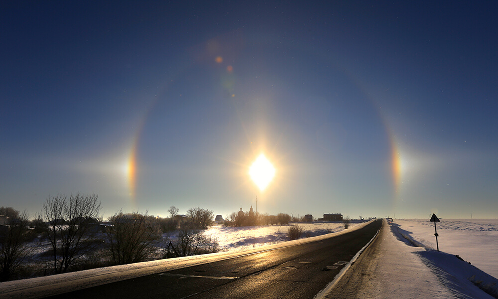 solar halo during winter