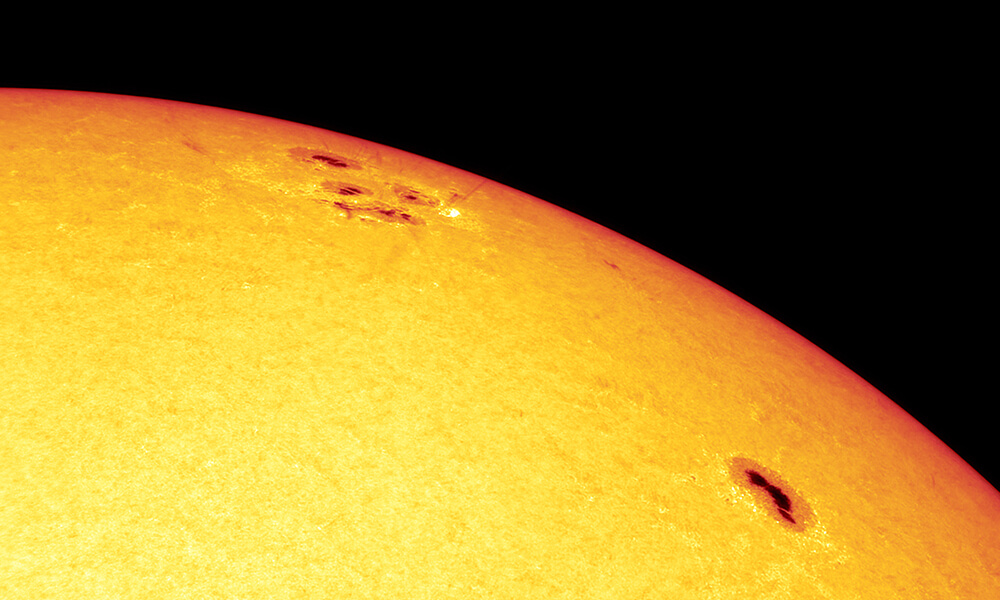 a closeup of sunspots, part of the cycles of the sun