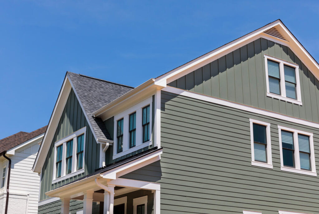 green siding installed on nebraska home