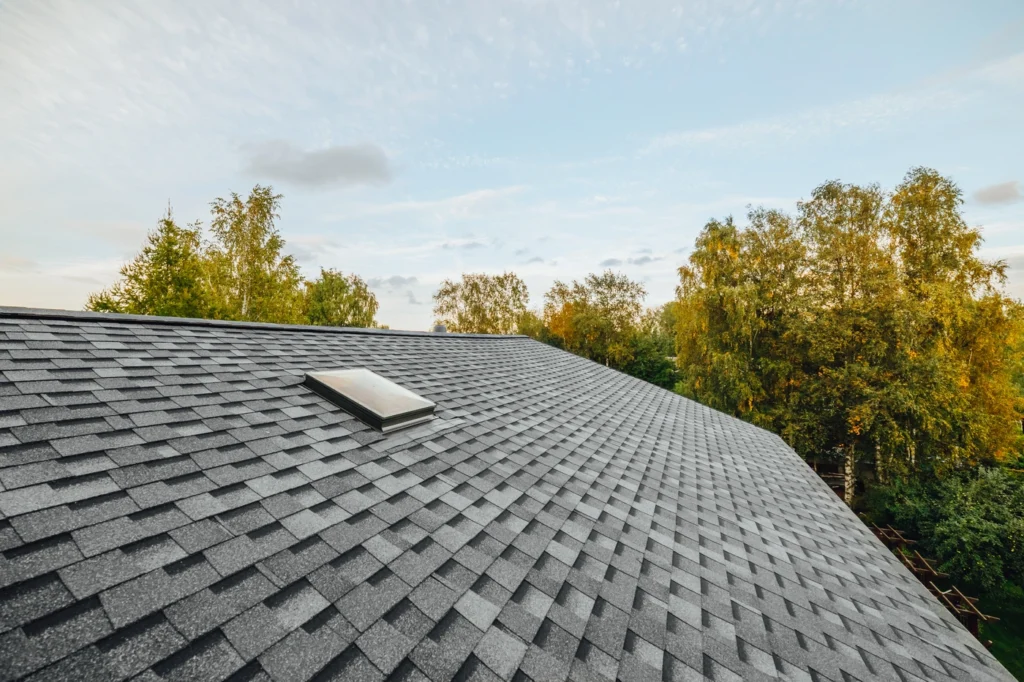 close up of asphalt shingles on home roofing system in nebraska city ne