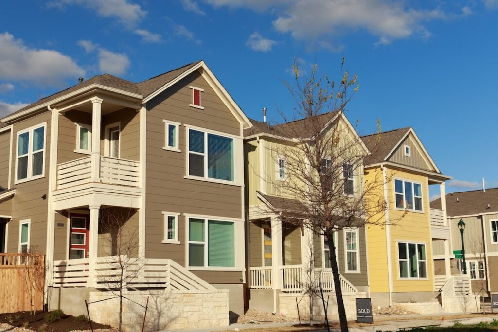 New Home construction with fiber cement siding