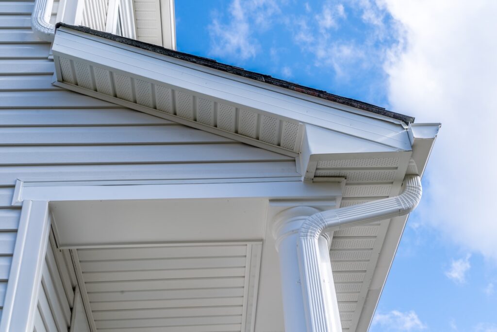 white gutter system and fascia