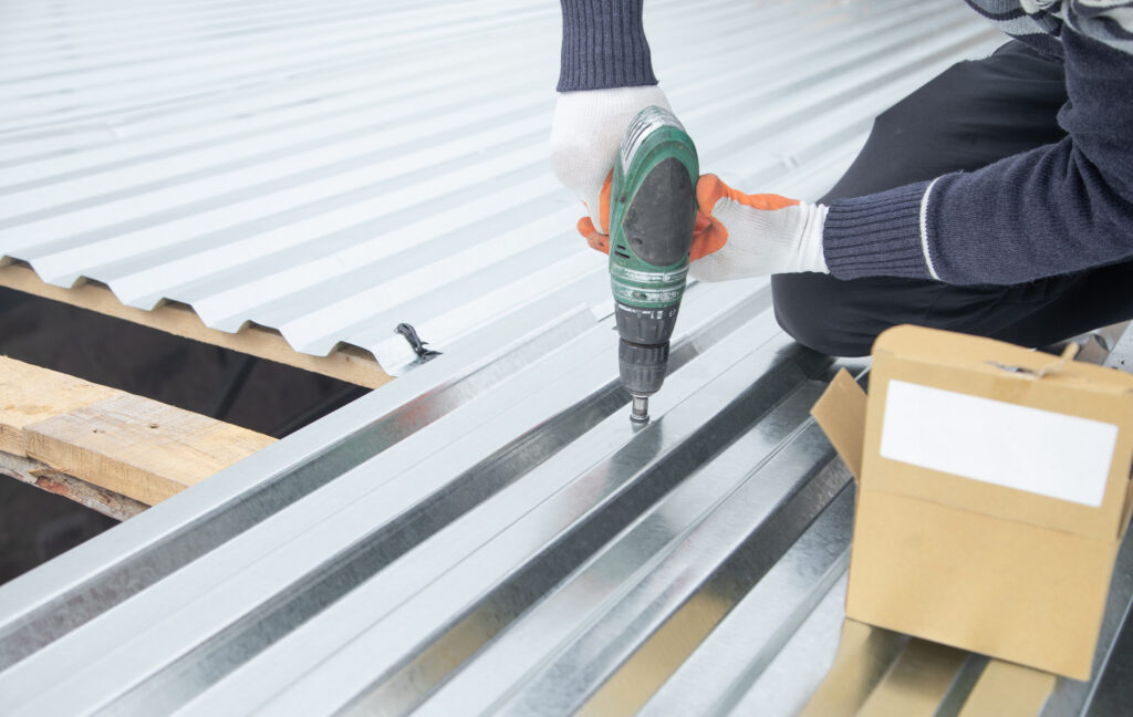 metal roofing maintenance with drill