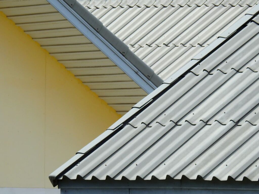 close-up of a metal roof