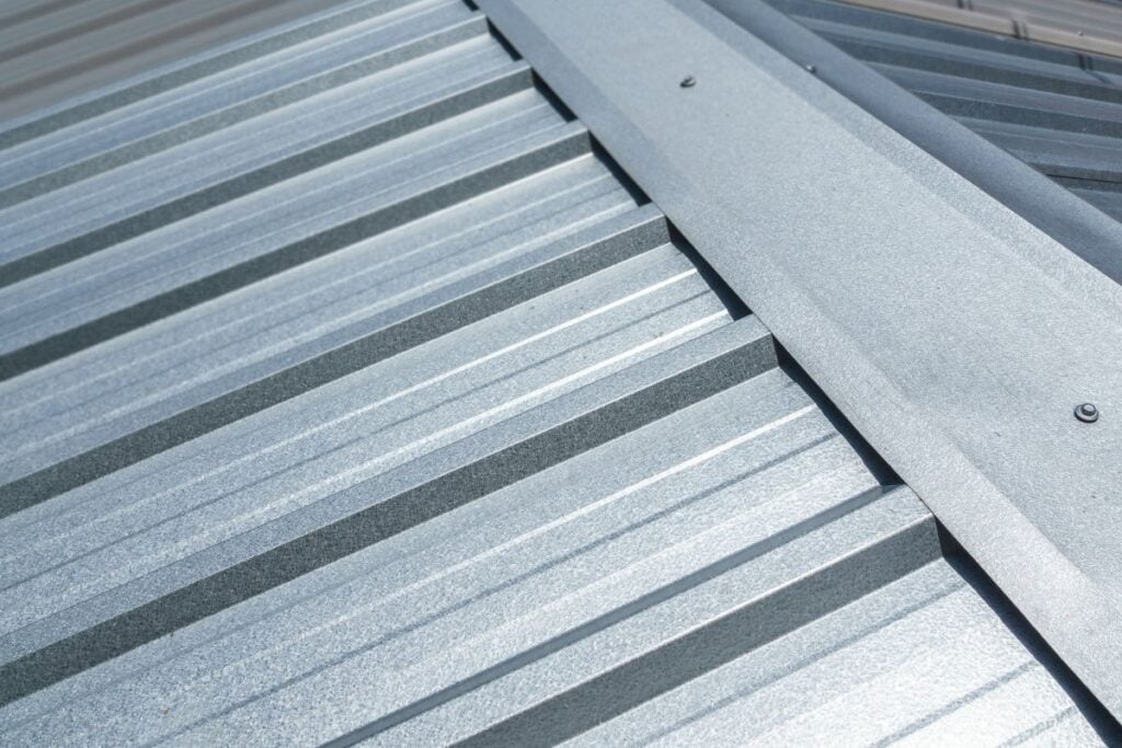 light grey metal sheet roof