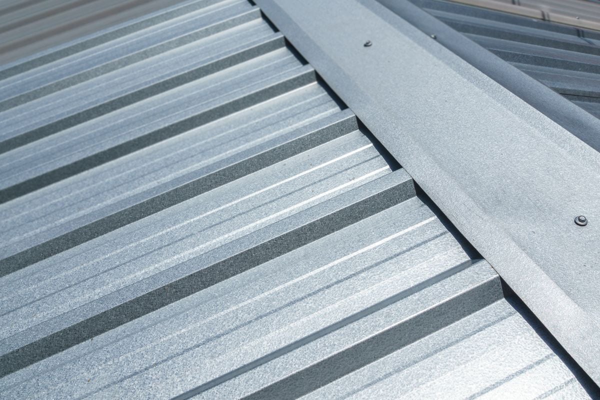 light grey metal sheet roof