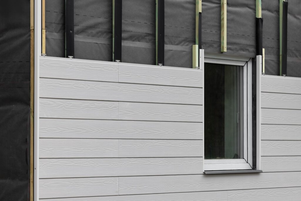 wood texture composite cladding installation