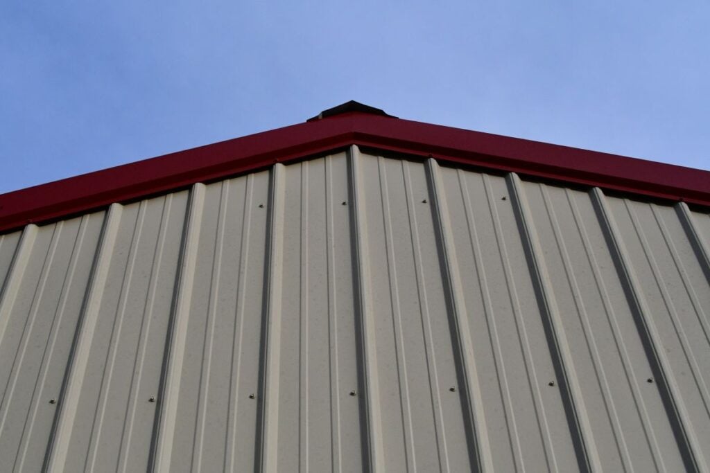 can you paint metal siding light grey red roof