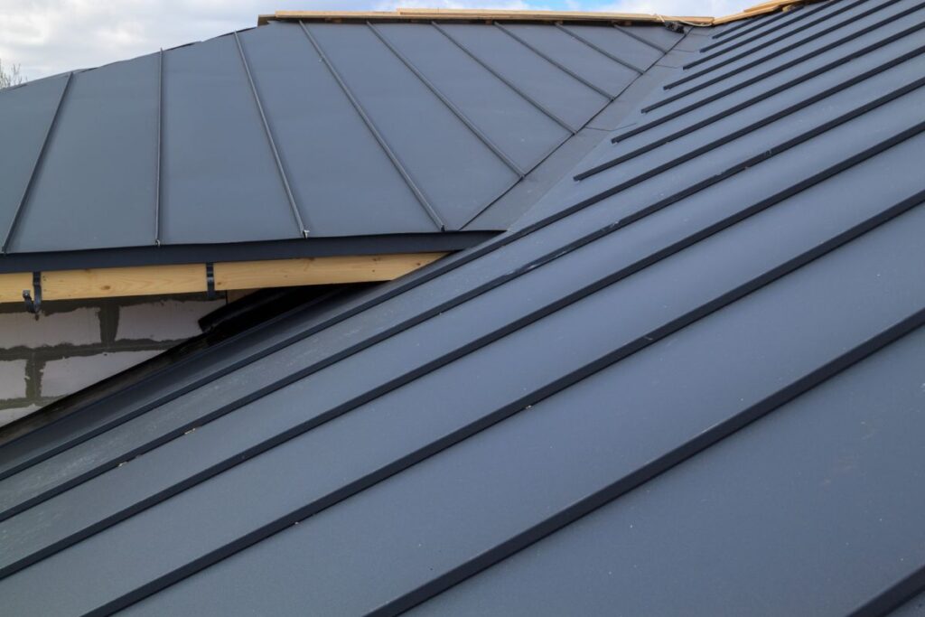 metal roof retrofit dark grey sheets
