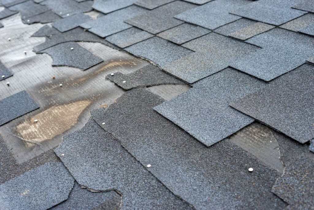 signs you need a new roof blue shingles damaged