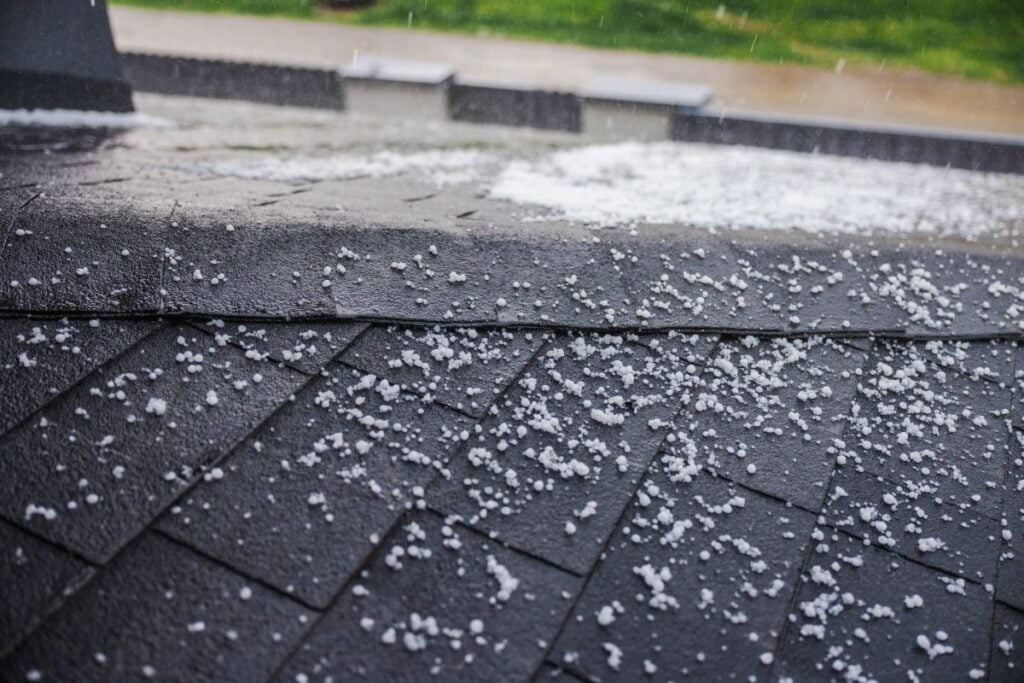 hail damage roof inspection wet roof