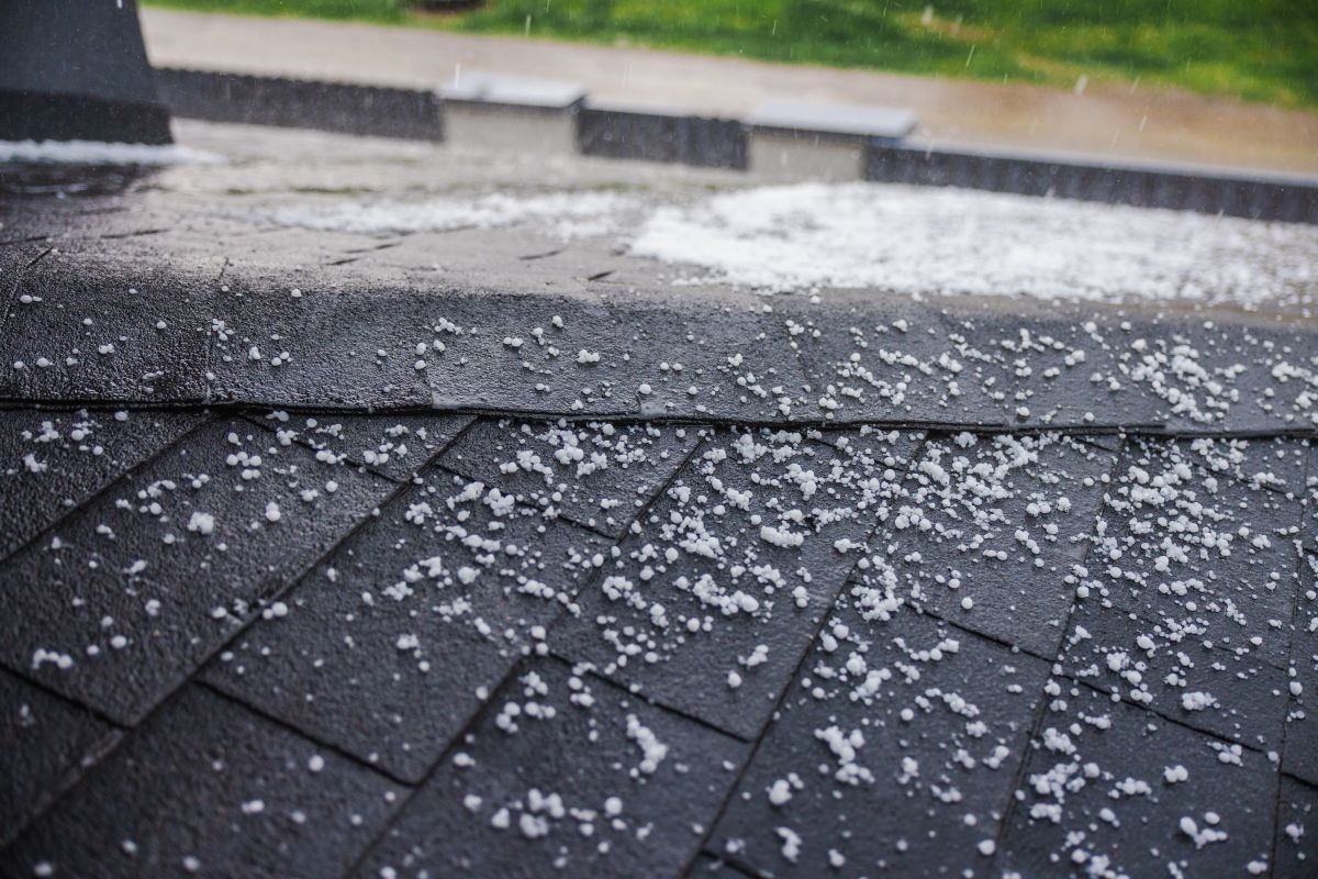 hail damage roof inspection wet roof