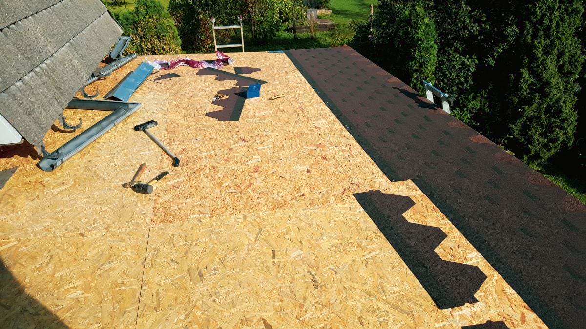 how long does a roof replacement take brown shingles removed