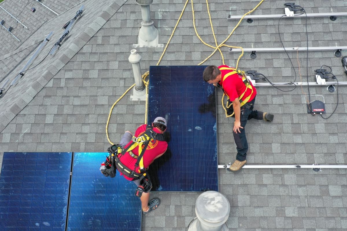 J-Tech installing solar panels