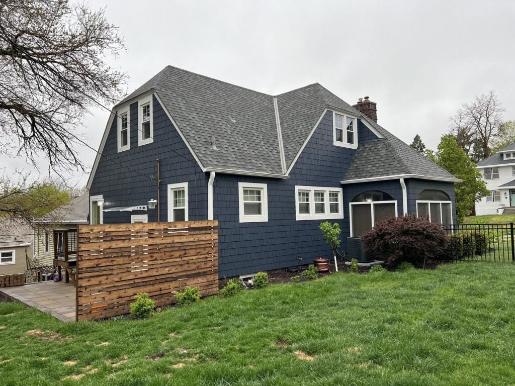 A house with newly installed siding